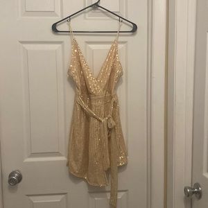 Gold sparkle short romper